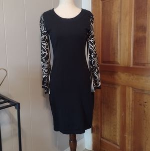 Tyler Boe black knit dress bell sleeves